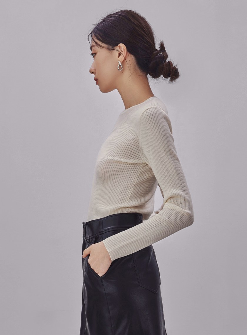 純羊毛微透膚針織上衣